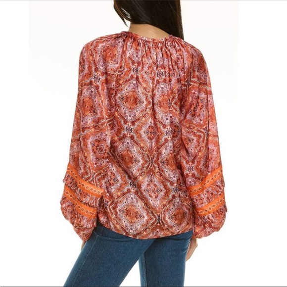Ramy Brook Women's Long Sleeve Floral Bohemian Printed Dailey Top Size S - Picture 4 of 13